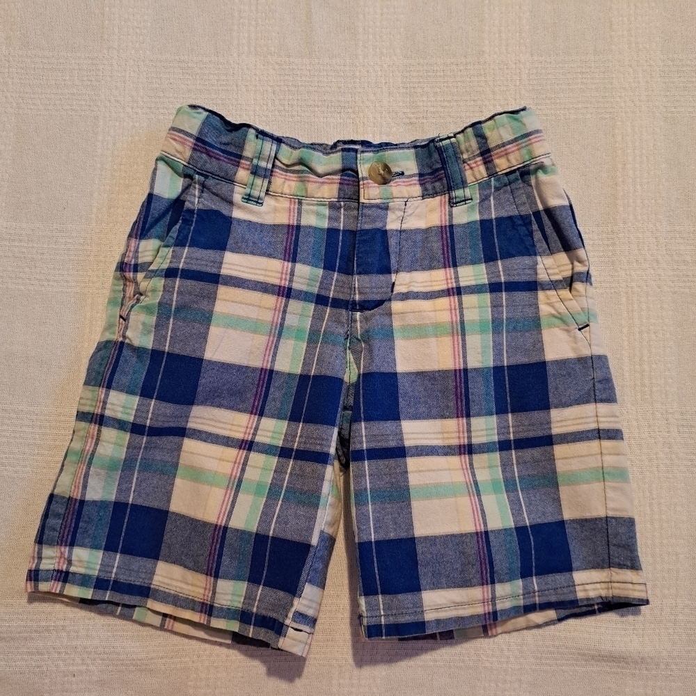Janie and Jack boys size 3 plaid shorts, adjustable waist, 2016 line